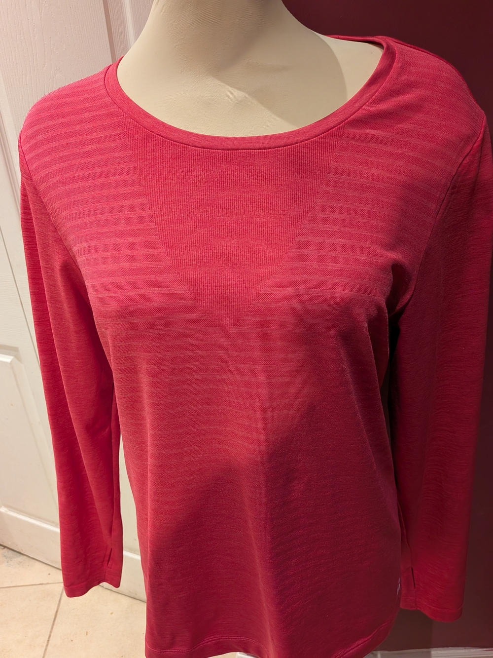 2/$15 Tuff Athletics Long-Sleeve Active Top in Rose - Picture 2 of 8